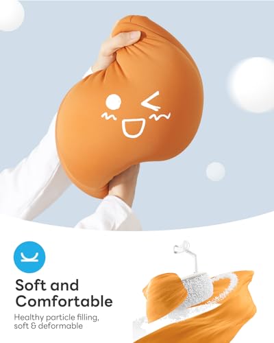 SAIJI Tablet Pillow Stand, Kindle Holder Compatible with 4.7-15.6” Kindle, Phone, Portable Monitor, 360° Adjustable Tablet Stand for Bed with Flexible Dual Axis Arm&Microbead Cushion (Orange) - color: Orange