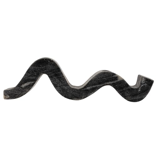 Bloomingville Marble Wave Double Taper Candle Holder, Grey - color: Gray