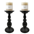 Pillar Candle Holders Stands Set of 2, Candle Holders for Pillar Candles Decorative Candlestick Holder for Fireplace, Home Decor, Dinning, Party, Wedding, Matte Black, 8.7'' - 2Pack - size: Pillar Candle Holders 8.7" & 8.7"
