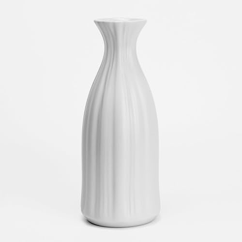White Ceramic Vase 7 inch Small Vase Can be Used as Bedroom Study Living Room Dining Table Home Decoration Suitable for Wedding Flower Arrangement Design Bohemian Style (HPBY-01) - color: Hpby-01