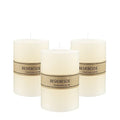 3×4 Ivory Pillar Candles Set of 3 Unscented Handpoured Weddings, Home Decoration, Restaurants, Spa, Church Smokeless Cotton 120 Hour - size: 3×4 ivroy