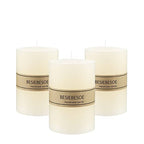 3×4 Ivory Pillar Candles Set of 3 Unscented Handpoured Weddings, Home Decoration, Restaurants, Spa, Church Smokeless Cotton 120 Hour - size: 3×4 ivroy