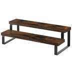 YINMIT Wooden Display Riser Stand, Tiered Perfume and Cologne Organizer Stand, 2 Tier Spice Rack Organizer, Rustic Display Shelf for Candles (2 Tier) - color: 2 Tier,Brown