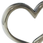 Deco 79 Ceramic Heart Decorative Sculpture Home Decor Statue with Black Base, Accent Figurine 13" x 3" x 12", Silver