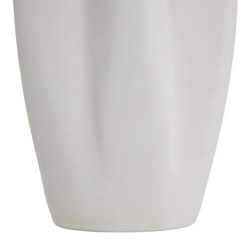 Deco 79 Ceramic Abstract Decorative Vase Ribbed Dimensional Folded Centerpiece Vase with Floral Shaped Rim, Flower Vase for Home Decoration 6" x 6" x 11", White - color: White, size: 6.4" x 5.6" x 11.4"