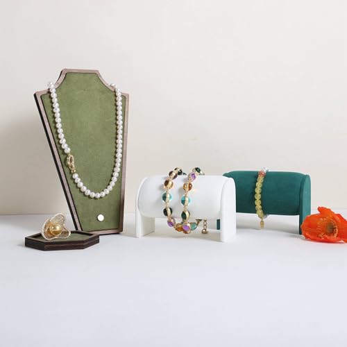 Velvet Watch Display Stand for Selling, Bracelet Storage Organizer for Boutique Store, Woman Jewelry Bangle Holder for Home Decor【White】 - color: White