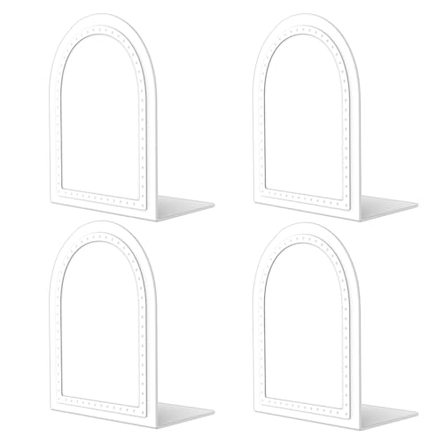 Bookends 2 Pair Bookend Metal Book Ends Universal Economy Bookends - color: White, size: 2 pair