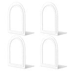 Bookends 2 Pair Bookend Metal Book Ends Universal Economy Bookends - color: White, size: 2 pair