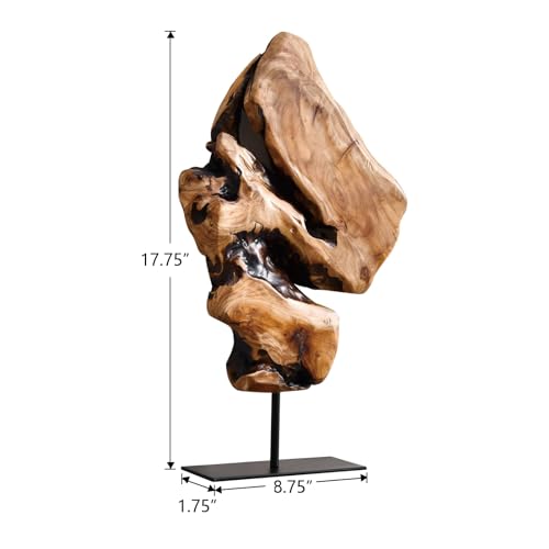 WELLAND Irregular Cedar Wood Sculpture 8.75" W x 1.75" D x 17.75" H Natural Edge Tabletop Statues, Handmade Ornaments, Décor for Living Room, Home Office, Bedroom, - size: Large