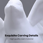 3 Pcs Swallows Bird Wall Sculpture, 3D White Birds Sparrows Swallows Decor, Outdoor/Indoor Peace Peace Dove Bird Figurines for Home, Garden and Patio (White)