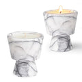 Scented Candle in Handmade Marble Container |1 Set | Soy Wax | Non-Toxic | Reusable Stone Jar | Story of Stone | Distinctive Gift. Natural Spring Aromatherapy for Women & Men - color: Fressia&Marble container
