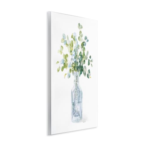 Stupell Industries Flower Jar Still Life Green Blue Painting, 10 x 15, Multi-Color - size: 15"L x 10"W