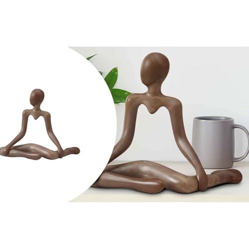 Modern Abstract Sculpture for Home Decor Contemporary Art Statue Minimalist Decorative Figure - color: Brown