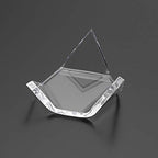 Hipiwe 5 Packs Acrylic Triangle Display Holder - Display Easel Stands for Geodes Rock Mineral Agate Fossil Coral, Clear Plastic Display Stands for Small Collectibles, Small - size: Small