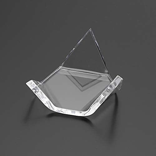 Hipiwe 5 Packs Acrylic Triangle Display Holder - Display Easel Stands for Geodes Rock Mineral Agate Fossil Coral, Clear Plastic Display Stands for Small Collectibles, Small - size: Small