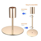 3 Pcs Gold Taper Candle Holders, Gold Candlestick Holderss, Candle Sticks Holder Decor for Mantel Centerpiece Fireplace Wedding Dinning Party Home Cabinet Table Decor(3 Heights)
