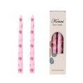 Taper Candles,10 inch 2pc Pink Tapered Candles with Peony Printed, Unscented and Smokeless Long Burning Candles,Tall Candlesticks with Cotton Wicks,Ideal for Weddings, Home Décor - style: Peony（2）