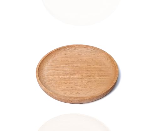 Small Mini 5.9" Round Wooden Tray - Serving Tray for Kitchen, Coffee Table, Charcuterie Board, Home & Farmhouse Decor, Coasters, Countertop Organizer, Rustic Plates for Food & Drinks - color: 5.9"-round-1 Tray