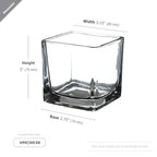 WGVI Clear Square Glass Tea Light Votive Candle Holder, Width 3", Height 3", Small Cube CandleHolders Container Dish Terrarium Tabletop Event Decor, 1 Pieces - size: Clear Cube 3"H