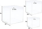 Clisela 3pcs Acrylic Cube Display Stands Box Risers with Hollow Bottoms, Food Risers for Buffet Table, Decorative Display Stand Shelf for Dessert Collectibles Jewelry Figures Show - Clear 3" 4" 5" - size: (3,4,5)"- Clear