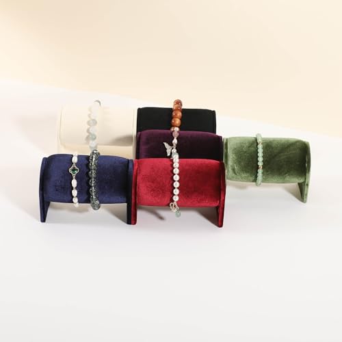 Velvet Watch Display Stand for Selling, Bracelet Storage Organizer for Boutique Store, Woman Jewelry Bangle Holder for Home Decor【Red】 - color: Red