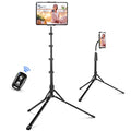 Aureday iPad Stand Floor, 67” Height Adjustable iPad Tripod Stand, Tablet Stand with Extendable Holder for iPad mini, iPad Air, iPad Pro, Kindle, Switch, Smartphones, and All 4.7" to 12.9" Devices - color: Black