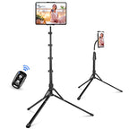 Aureday iPad Stand Floor, 67” Height Adjustable iPad Tripod Stand, Tablet Stand with Extendable Holder for iPad mini, iPad Air, iPad Pro, Kindle, Switch, Smartphones, and All 4.7" to 12.9" Devices - color: Black