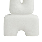 Deco 79 Ceramic Abstract Dual Opening U-Shaped Vase with Glossy Speckled Texture, 11" x 4" x 15", White - color: White