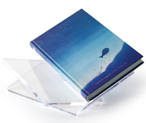 Acrylic Book Stand Clear Acrylic Book Holder, 8.5" x 6.4" x 3.5" Open Book Holder Stand for Display and Reading Cookbooks, Art Books, Bibles, Magazines - Home and Office (Clear, Medium) - color: Clear, size: Medium