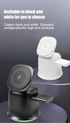 2026 3 in 1 Wireless Charging Station for Apple MagSafe Charger, 15W Fast Magnetic MagSafe Charger Stand for iPhone 17 16 15 14 13 12 Apple Watch AirPods Series (Black), Gifts for Men - color: Black