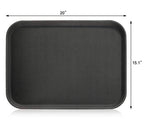New Star Foodservice Restaurant Grade Non-Slip Tray, Plastic, Rubber Lined, Rectangular (Black, 15-Inch x 20-Inch) - color: Black, size: 15-Inch x 20-Inch