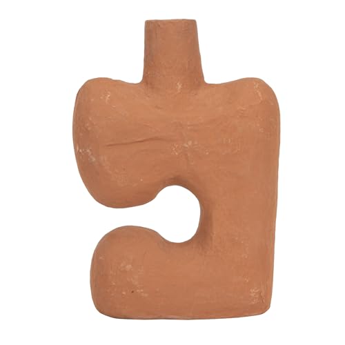 Bloomingville Modern Abstract Decorative Paper Mache Vase, Terracotta (Each Will Vary)