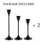 Romadedi Candlestick Holder Matte Black Candle Holder Set of 3 Decorative Candle Holder for Taper Candle for Fireplace Mantel Dinning Table Home Decorations Black 2 Set - size: 2 Set