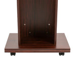43.3 Inches Pulpit with Wooden Heavy Base, 3-Tier Movable Church Pulpit Portable Podium Stand for Lectern eith 4 360° Swivel Wheels in Conference Rooms, Schools, Classrooms, Meeting Halls - color: Brown(22*15.3*43.3in)
