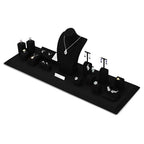 Microfiber Jewelry Ring Bangle Display Stand Rings Bangles Display Organizer Stand (Black) - size: 3.35" x 1.18" x 1.18"