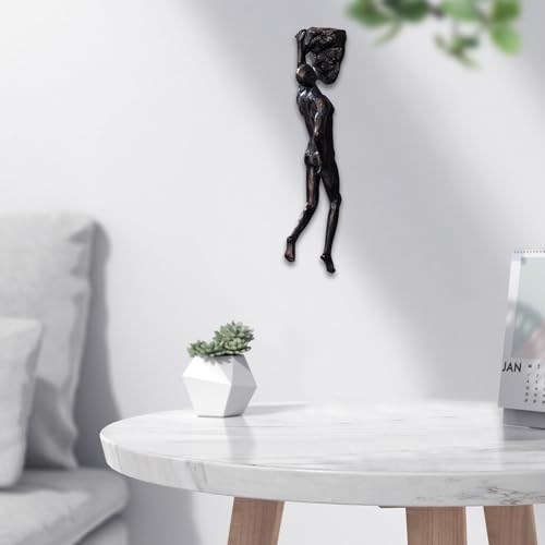 Climbing Man Wall Sculpture – Resin Decor Figure, Modern Art Accent, Black Home Ornament | Unique 3D Hanging Statue Piece, Artistic Abstract Wall Decoration Setup Living Room Bedroom Workplace Design - size: handed rock climbing, style: Black