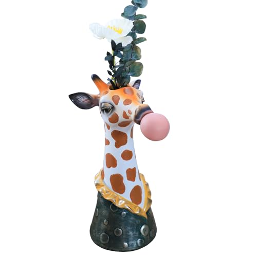 Blowing Bubble Art Vase, Animal Face Vase, Modern Home Decor Vase (No Plants) - Giraffe - color: Giraffe