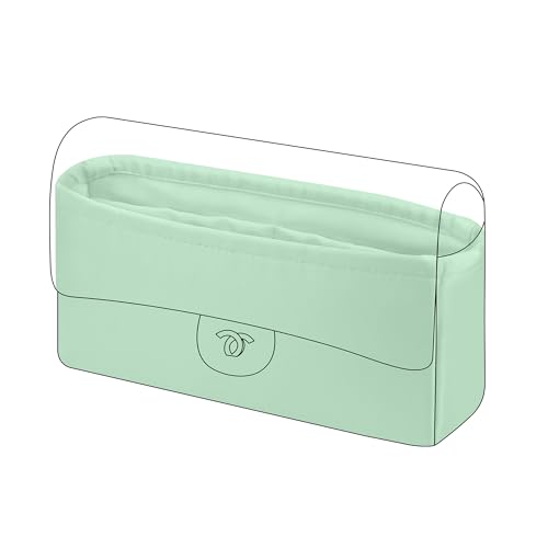 DGAZ Purse Organizer Insert，Silk Bag Organizer，Luxury Handbag & Tote Shaper Fits Chanel CF Bags - color: Vert deau, size: Jumbo 30