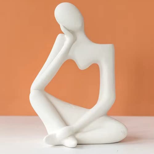 Arawat White Flower Vase Ceramic Thinker Vase for Home Decor Modern Cute Boho Vases Room Decor Unique Aesthetic Vase Ceramic Decorative Face Vases for Centerpieces Bathroom Birthday Gifts for Women - color: White Ceramic Vase for Home Decor