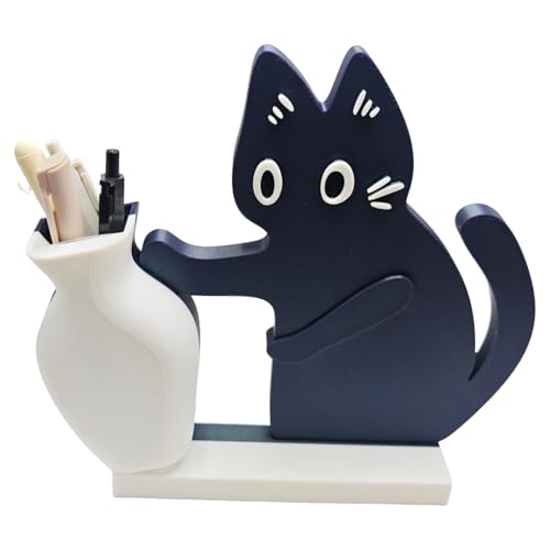 Cat Push Flower Vase for Home Decor Cute Vases for Table Room Decor Unique Lollipop Vases for Women (Big Galaxy Blue White) - size: Big Galaxy Blue White