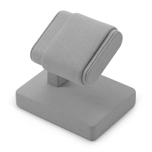 Microfiber Watch Display Stand T-bar Watch Stand Holder Organizer For Men And Women Wristwatch, Bracelet,Storage Display Rack (Grey) - color: Gray, size: 1 Slot