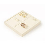 Oirlv Microfiber 4 Slots Jewelry Earring Display Tray Earring Display Organizer Tray(Beige) - color: 4 Earrings B P13402