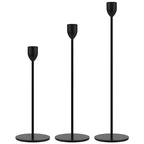 Ohtomber 3PCS Black Taper Candle Sticks Holder, Candlesticks Centerpiece Wedding Table Decor, Fit Pillar 3/4" Thick Tapered & Led Candles - color: Black