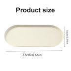 White Silicone Vanity Tray, 8.66x3.94 Inch Oval Food-Grade Counter Organizer, Dishwasher Safe Scratch-Proof Storage Tray for Jewelry Makeup Bathroom Desk - color: White