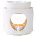 Essential Oil Burner for Scented Oil, Oil Warmer, Tealight Wax Melt Warmer, Candle Diffuser, Tea Light Holder, White - color: White