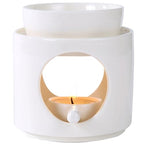Essential Oil Burner for Scented Oil, Oil Warmer, Tealight Wax Melt Warmer, Candle Diffuser, Tea Light Holder, White - color: White