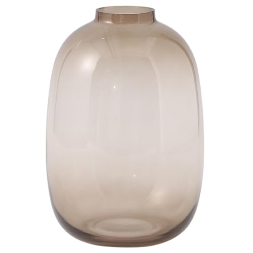 Brown Glass Vase, 10 Inches Large Glass Vase, Tall Glass Vases for Flowers, Modern Round Vases for Living Room, Dining Table, Shelf, Wedding, Office, Home - color: Brown