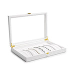 Oirlv White Leather Acrylic Lid Jewelry Necklace Organizer Box Necklace Bracelet Display Holder Case Drawer Insert Women Gift - color: White, size: 13 Slot