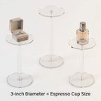QWORK Round Acrylic Display Stand, Premium Clear Round Riser Stands, Set of 3