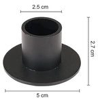 2 Pcs Black Iron Candle Holder with 2 Pcs Double Sided Tape for Dinning, Taper Candles, Wedding and Party Decoration (Black)